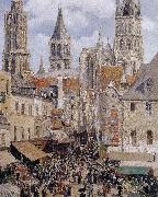 Camille Pissarro The streets of Rouen oil on canvas